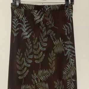 Silks by I.S.C.Women’s Brown Maxi Skirt with blue and gold Leaf